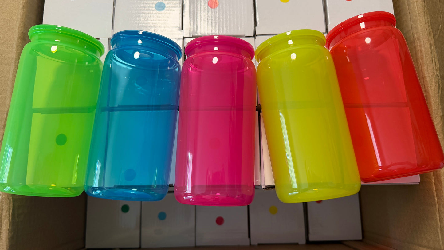 16oz Neon Cups Plastic Cups