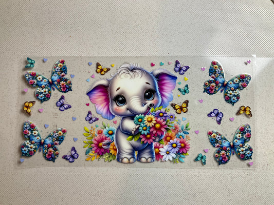 A- Elephant with butterflies